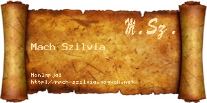 Mach Szilvia névjegykártya